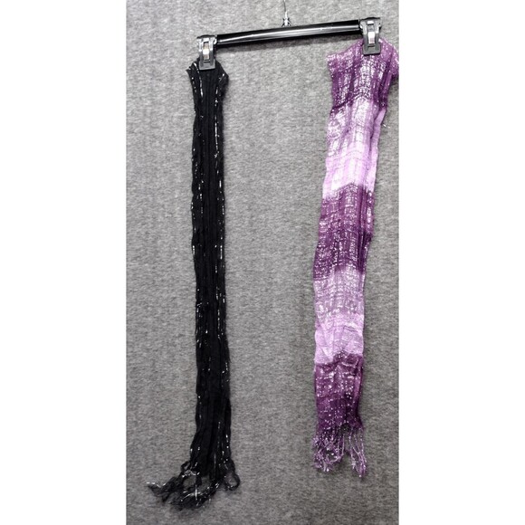 Womens Scarve Wraps Belt Sash Lot of 6 Floral Solid Tassels Hearts Metalic Sheer - Picture 2 of 12